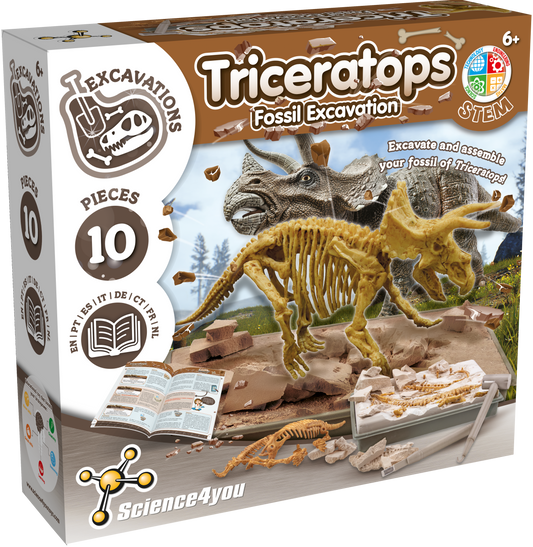 Science4you Triceratops Fossil Digging Kit for Kids Ages 6 7 8+