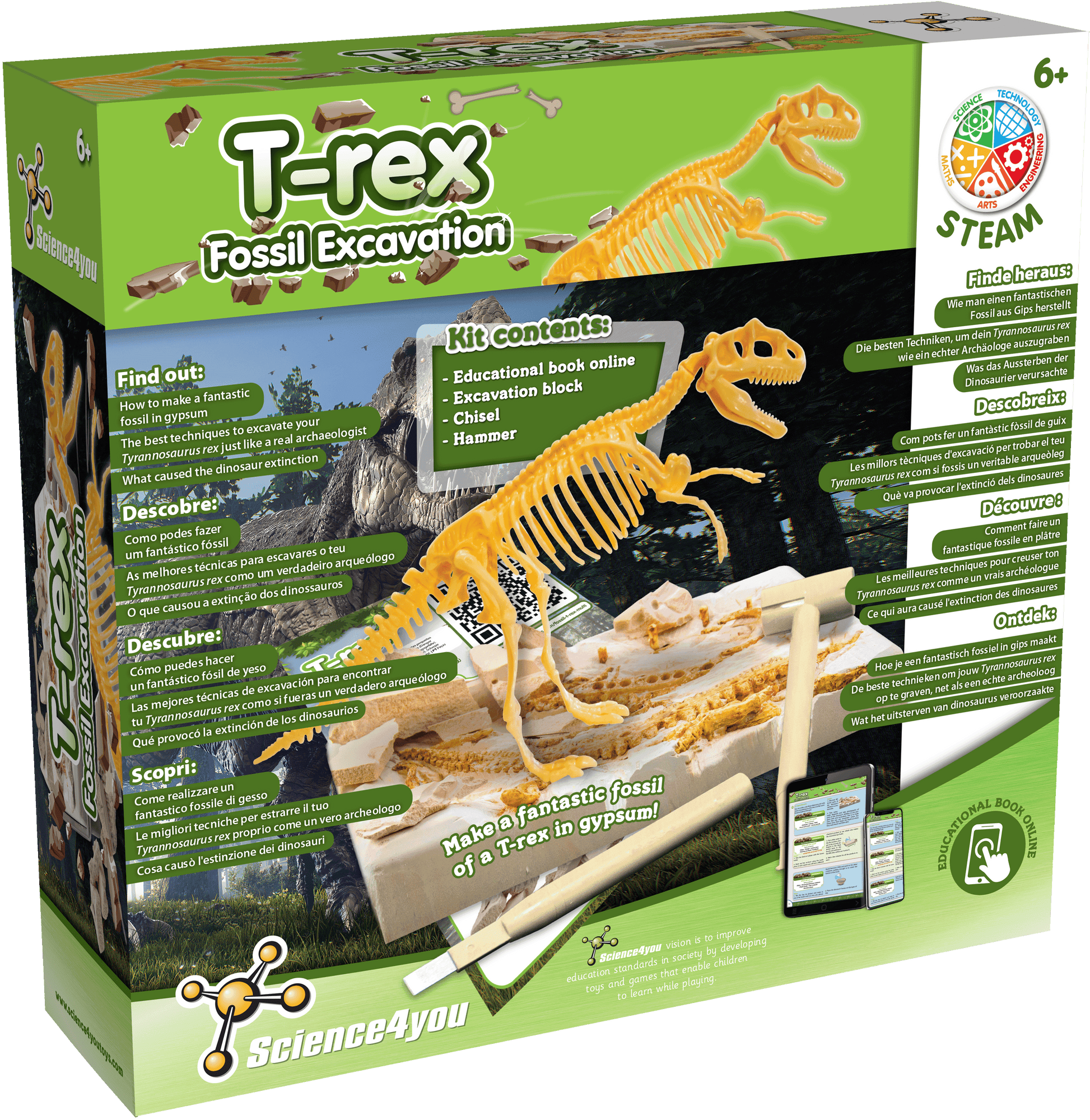 T-Rex Fossil Digging Kit for Kids 6 7 8+
