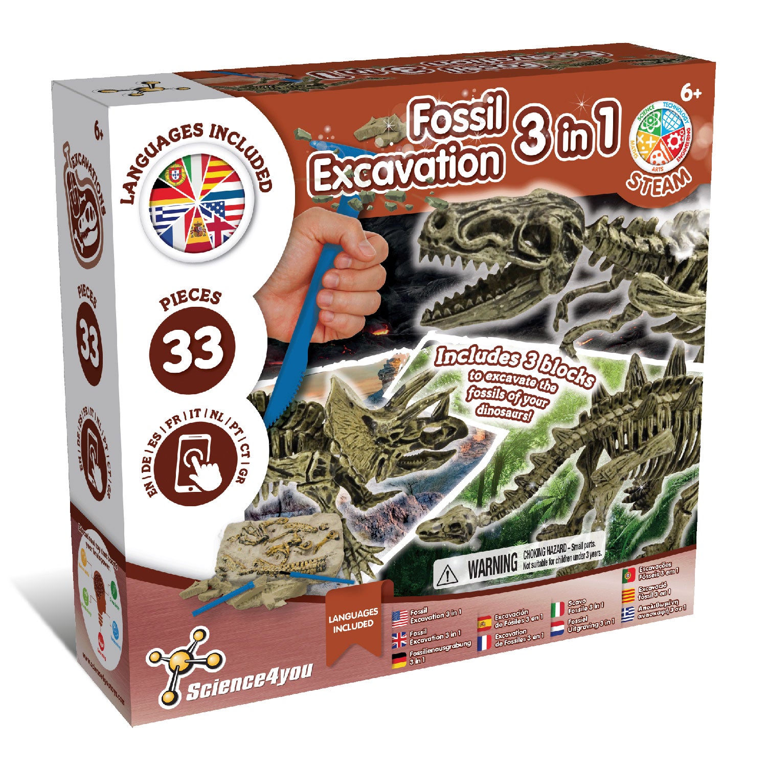 Dinosaur Fossil Excavation 3-in-1