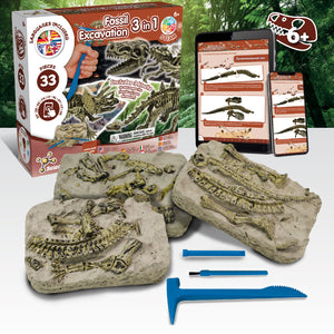 Dinosaur Fossil Excavation 3-in-1
