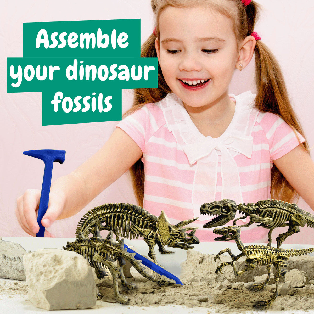 Dinosaur Fossil Excavation Kit 4-in-1