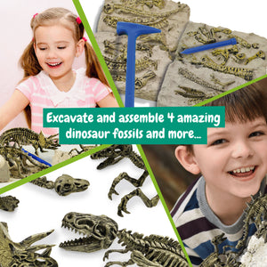 Dinosaur Fossil Excavation Kit 4-in-1