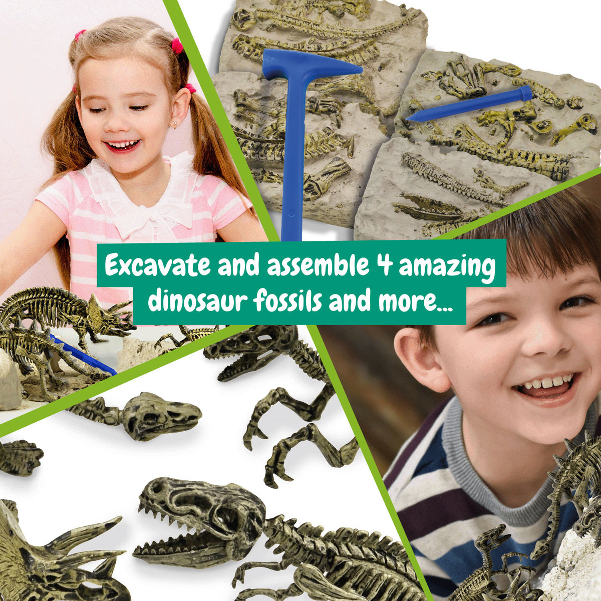 Dinosaur Fossil Excavation Kit 4-in-1