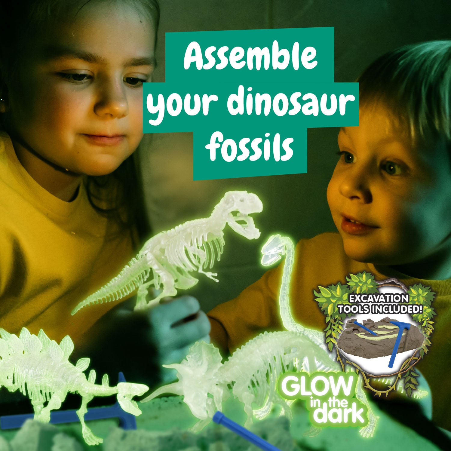Dinosaur Fossil Excavation Kit 4-in-1