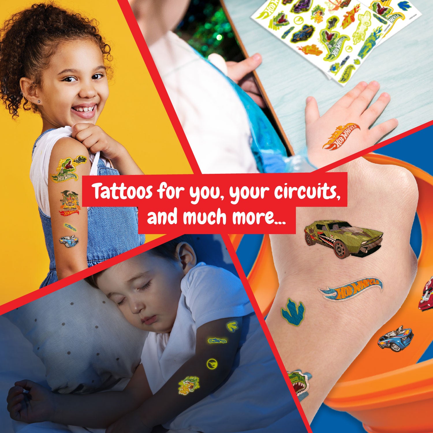 Hot Wheels Temporary Tattoos for Kids Ages 5 6 7 8 9