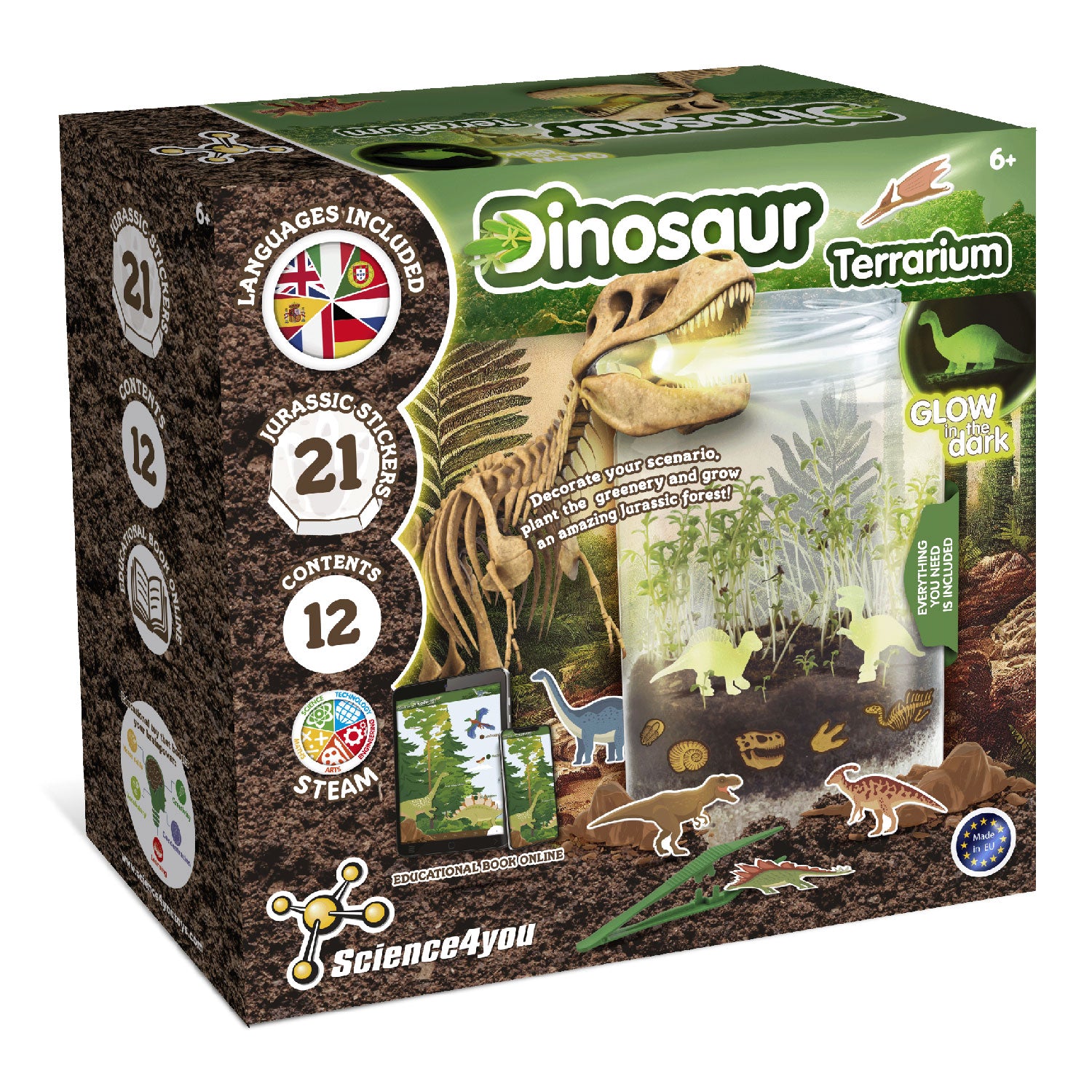 Science4you Dinosaur Terrarium Kit for Kids Ages 6 7 8+