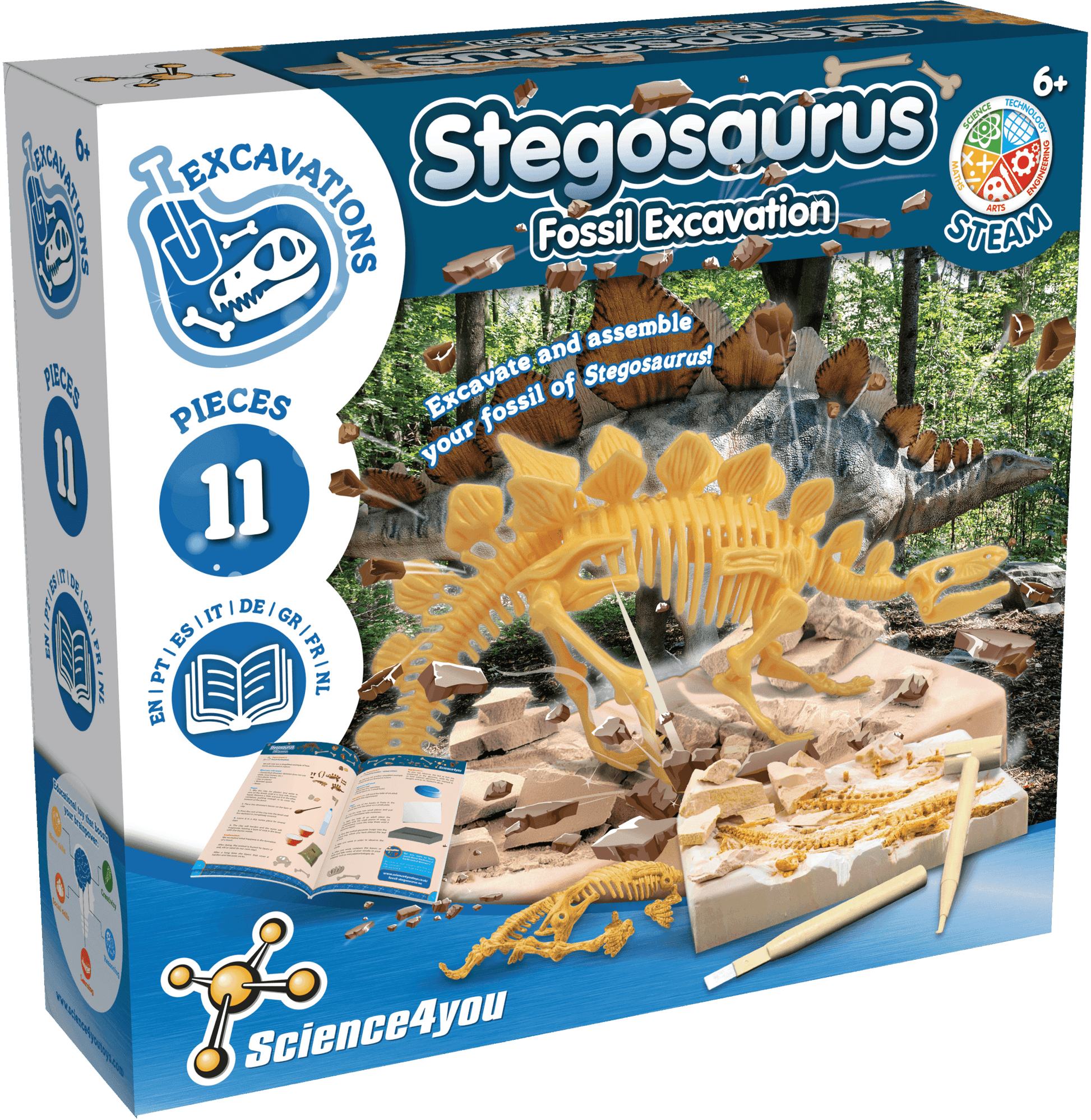 Stegosaurus Fossil Digging Kit for Kids 6 7 8+